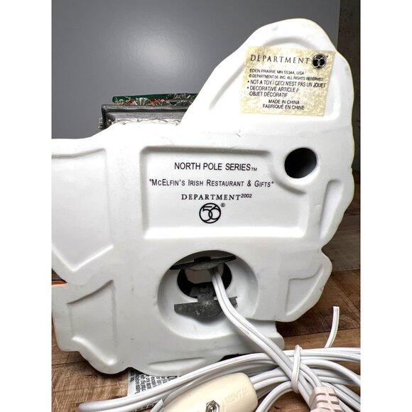 Department 56 McElfins Irish Restaurant & Gifts Lighted House North Pole series - Picture 6 of 9